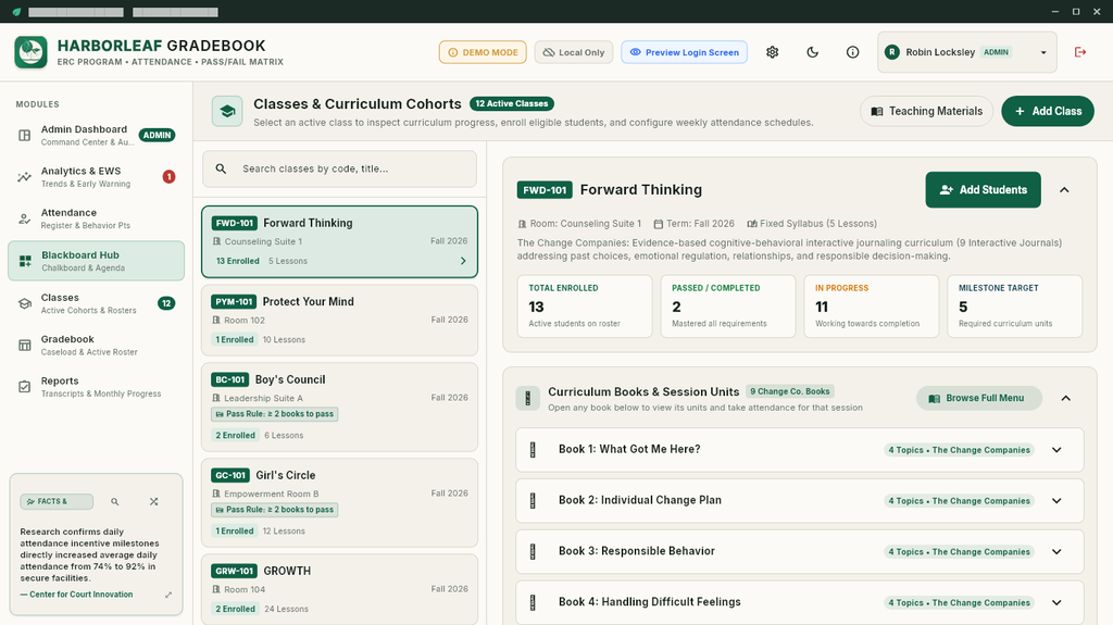Curriculum tracking and active classes